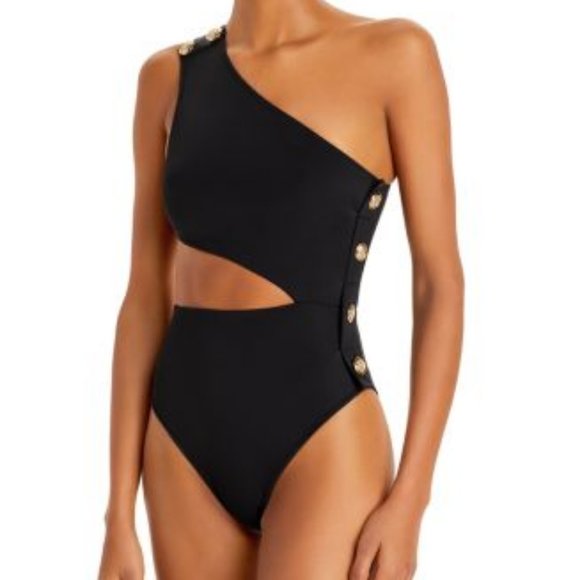 NWT! OYE Black Rhea One Shoulder One Piece Swimsuit Medium NEW! NWT! $350 - Picture 1 of 4